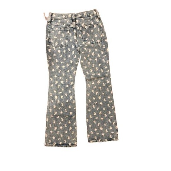 Girl's size 12 Jeans Old Navy High Waisted Print Flare New Adjustable Waistband - Picture 2 of 2